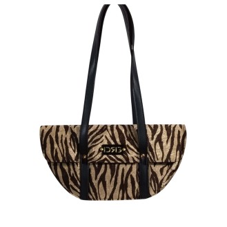 Zebra Curve shoulder bag Black