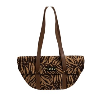 Zebra Curve shoulder bag Brown