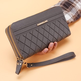 Long women's wallet with strap 939 Black