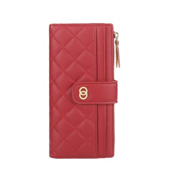 Large women's wallet with a clip and zipper BAELLERRY B082 Red