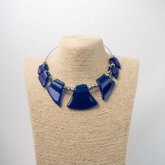 Leda Necklace Water (royal blue + silver)