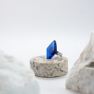 Rhombus Rings Water (royal blue + silver)