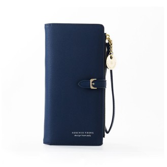 Women's zip/button wallet WEICHEN SKL-010 Dark Blue